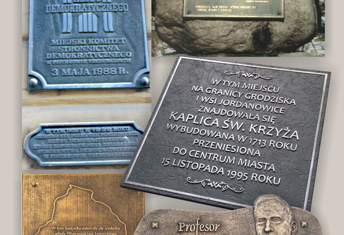 tablice pami�tkowe, litery metalowe, medaliony, statuetki,  klamry, odznaki